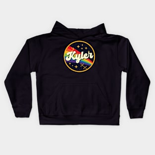 Kyler // Rainbow In Space Vintage Style Kids Hoodie